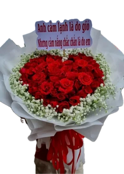 bó hoa hồng đỏ chỉ dành riêng cho em