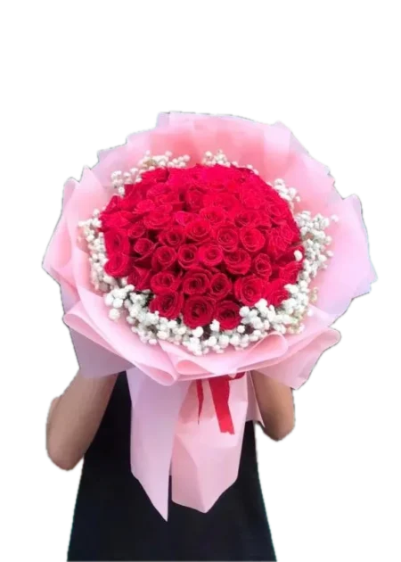 bó hoa hồng đỏ em là cả trái tim