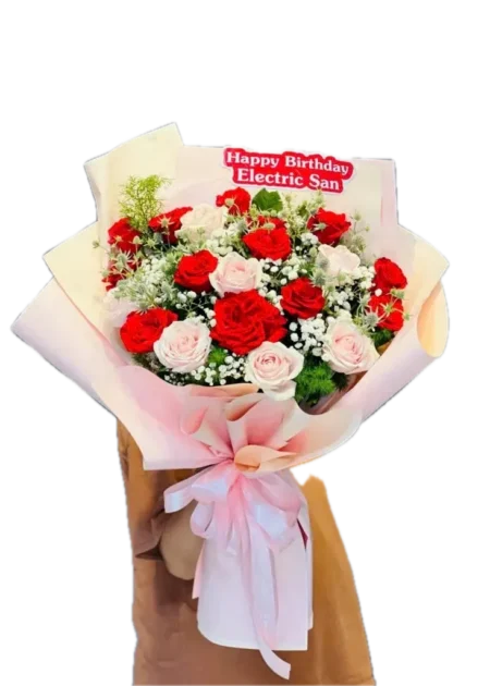 bó hoa hồng giao hòa sắc yêu thương