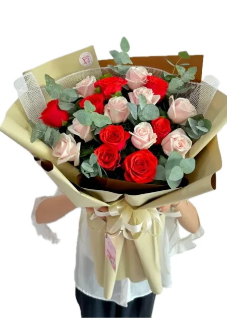 bó hoa hồng đỏ kiêu sa