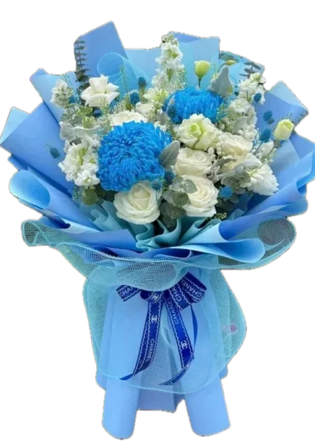 bó hoa hồng trắng