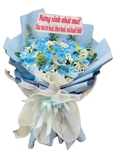 bó hoa hồng xanh dương 2
