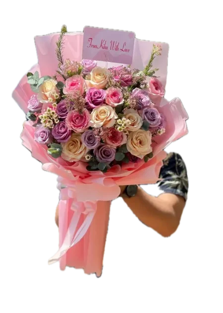 bó hoa hồng ngọt ngào như mắt em