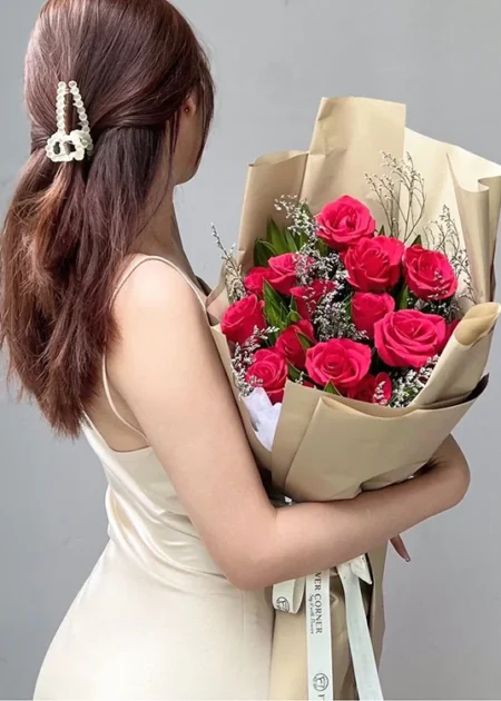 bó hoa hồng đỏ giá rẻ