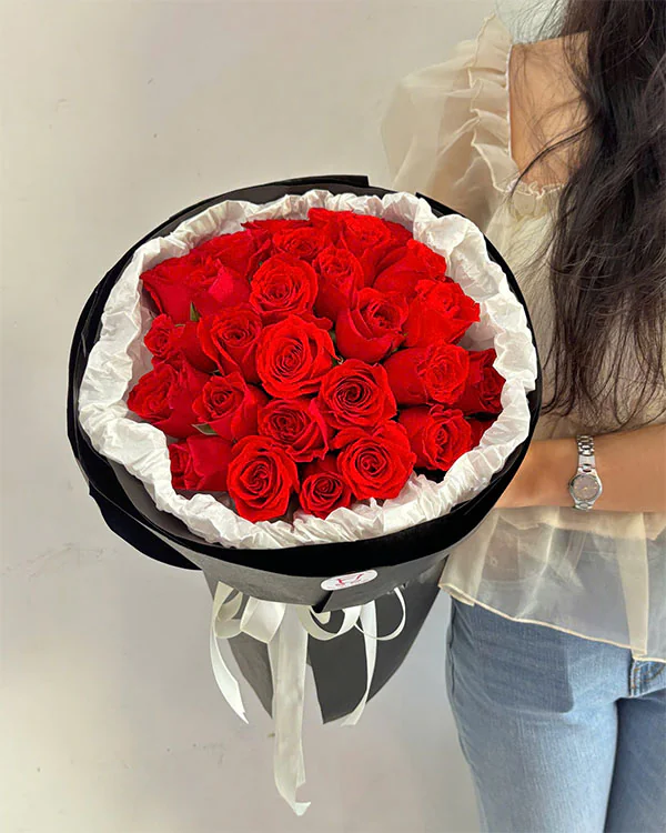 Bó Hoa Hồng Đỏ -vlt04 1 bó hoa hồng đỏ