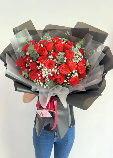 bó hoa hồng đỏ tình yêu