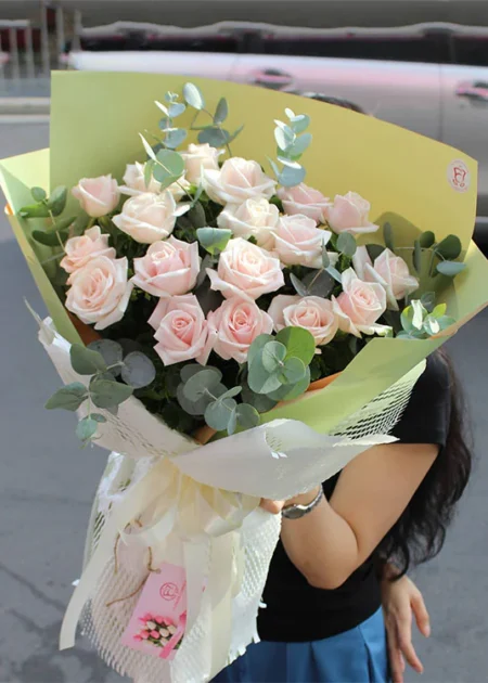 bó hoa hồng kem giá rẻ