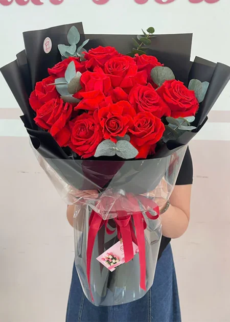 bó hoa hồng tình nồng cháy