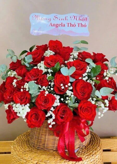 giỏ hoa hồng tặng người yêu