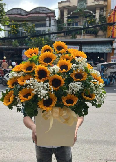 giỏ hoa hướng dương đẹp