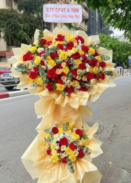 kệ hoa chúc mừng khai trương hoa khai phú quý