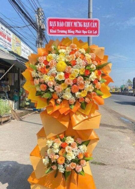 kệ hoa chúc mừng khai trương như ý tiền bạc đầy tay
