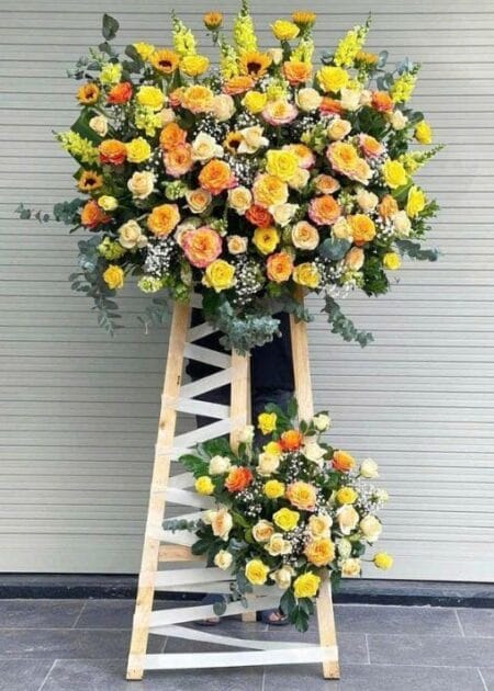 lẵng hoa chúc mừng khai trương khởi sắc