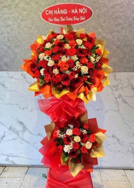 lẵng hoa khai trương thành đạt
