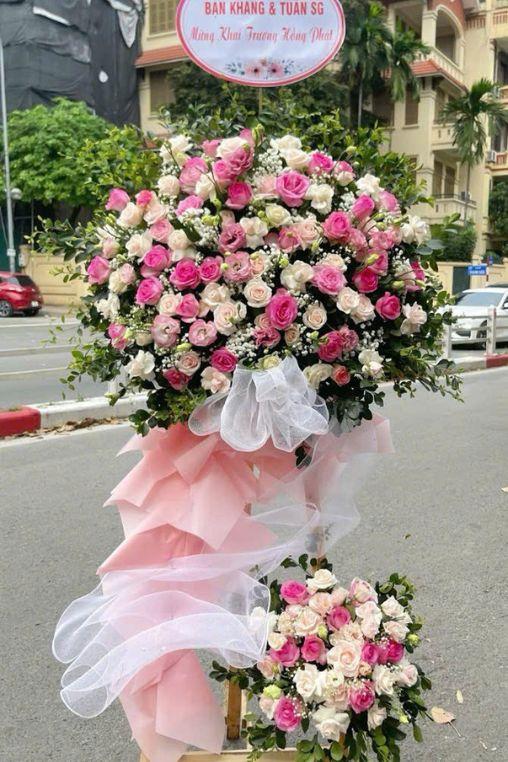 Lẵng Hoa Chúc Mừng Khai Trương Hồng Phát 10 -DVKT080 1 lẵng hoa chúc mừng khai trương hồng phát 10