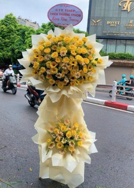 lẵng hoa chúc mừng khai trương hồng phát 7
