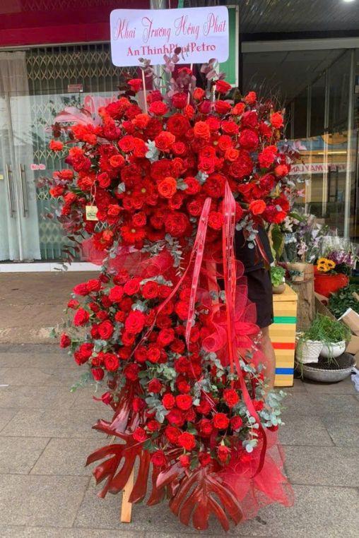 Lẵng Hoa Chúc Mừng Khai Trương Hồng Phát 9 -DVKT079 1 lẵng hoa chúc mừng khai trương hồng phát 9