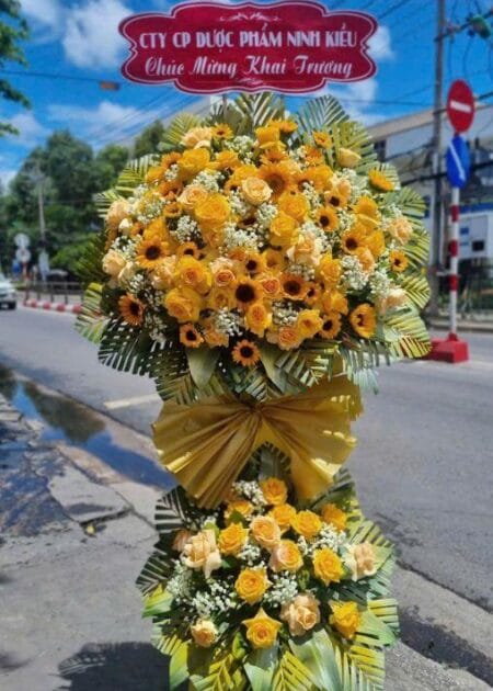 lẵng hoa chúc mừng khai trương thành đạt