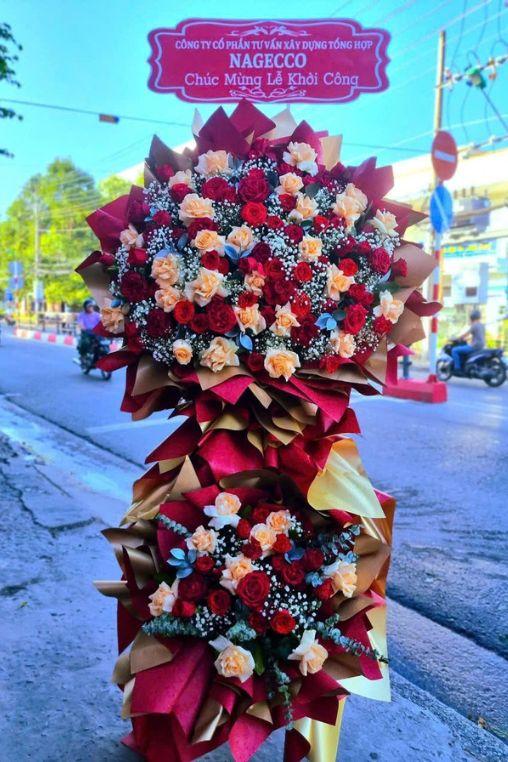Lẵng Hoa Chúc Mừng Khai Trương Thành Đạt 6-DVKT087 1 lẵng hoa chúc mừng khai trương thành đạt 6