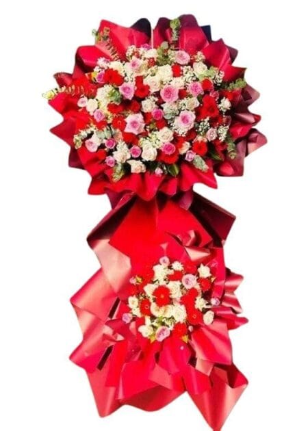 lẵng hoa chúc mừng thành công rực rỡ