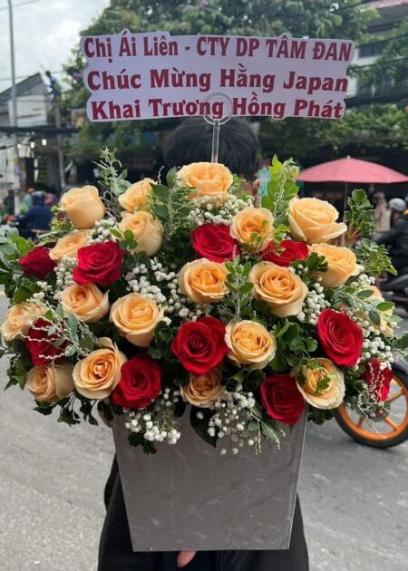 giỏ hoa tươi mix màu cực đẹp3