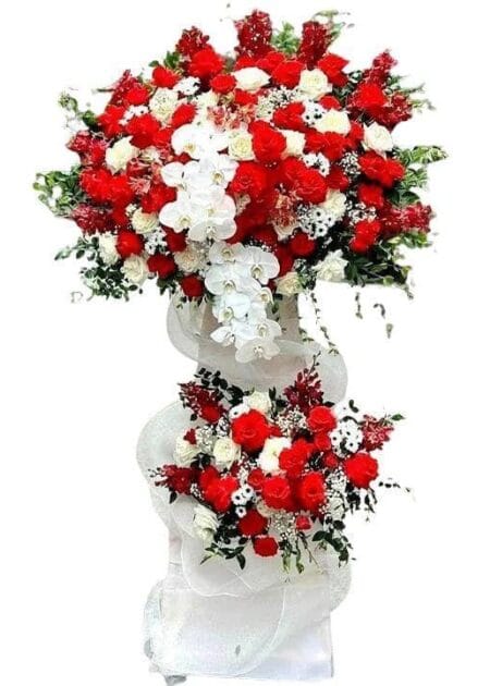 lẵng hoa chúc mừng cát lợi tưng bừng