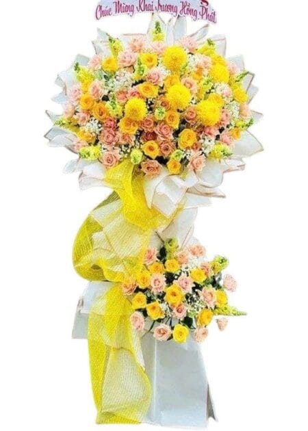 lẵng hoa chúc mừng đường công danh sáng