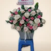 Giỏ Hoa Hồng đậm Trắng Cực Xinh-DVGH029