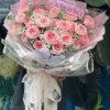 Bó Hoa Hồng Dâu Pha Lê – Hoa Sinh Nhật Hồng Pastel Đẹp - Hb1004 2 Bó Hoa Hồng Dâu Pha Lê