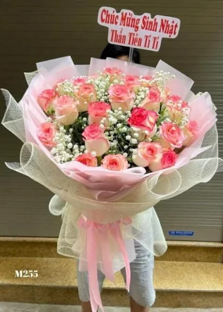 Bó Hoa Hồng Jumilia Baby Trắng
