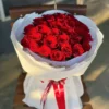 Bó 30 bông hồng đỏ giấy trắng Trọn Vẹn Yêu Thương