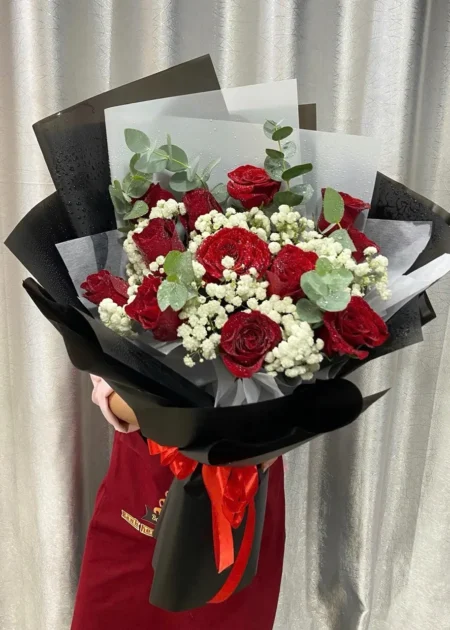 bó hoa 12 bông hồng đỏ
