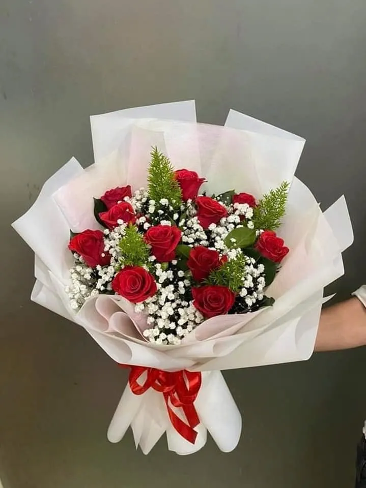 Bó Hoa Hồng Đỏ Nhỏ Nụ Hôn Ban Mai - Hb1070 1 bó hoa hồng đỏ nhỏ