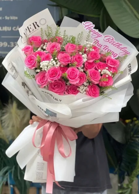 Bó Hoa Hồng Kem Ngọt Ngào