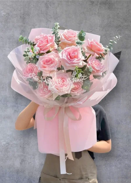 Bó Hoa Hồng Phấn Dịu Ngọt