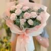bó hoa hồng phấn mây hồng