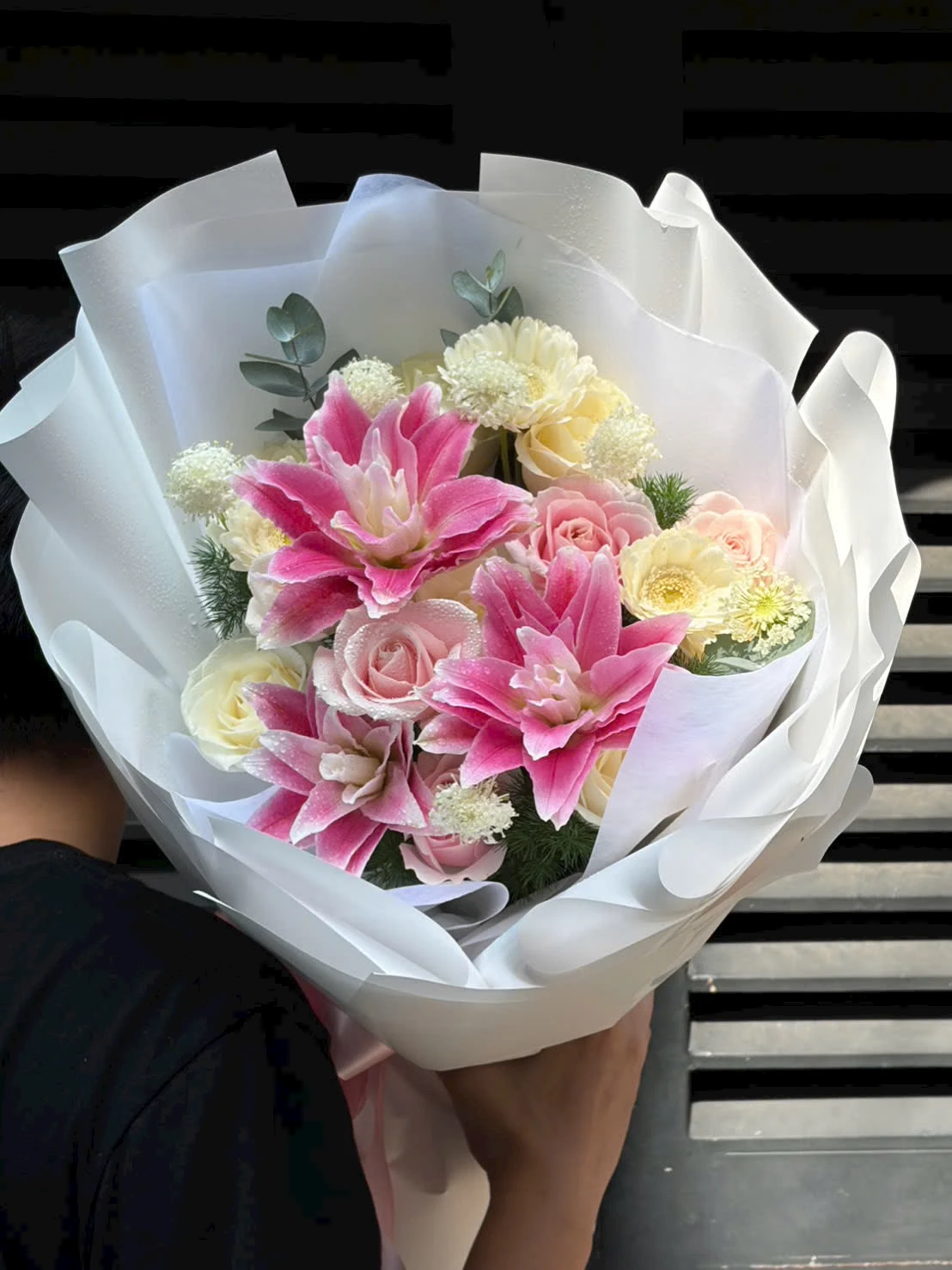Bó Hoa Ly Kép – Ly Hồng Thanh Lịch - Hb1047 1 Bó Hoa Ly Kép – Ly Hồng Thanh Lịch