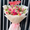 Bó Hoa Sinh Nhật Cho Nữ – Bình Minh Hồng - Hb1043 3 Bó Hoa Sinh Nhật Cho Nữ – Bình Minh Hồng