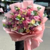 bó hoa mix hồng cát tường cúc họa mi