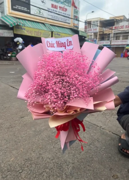 hoa baby hồng tặng chúc mừng