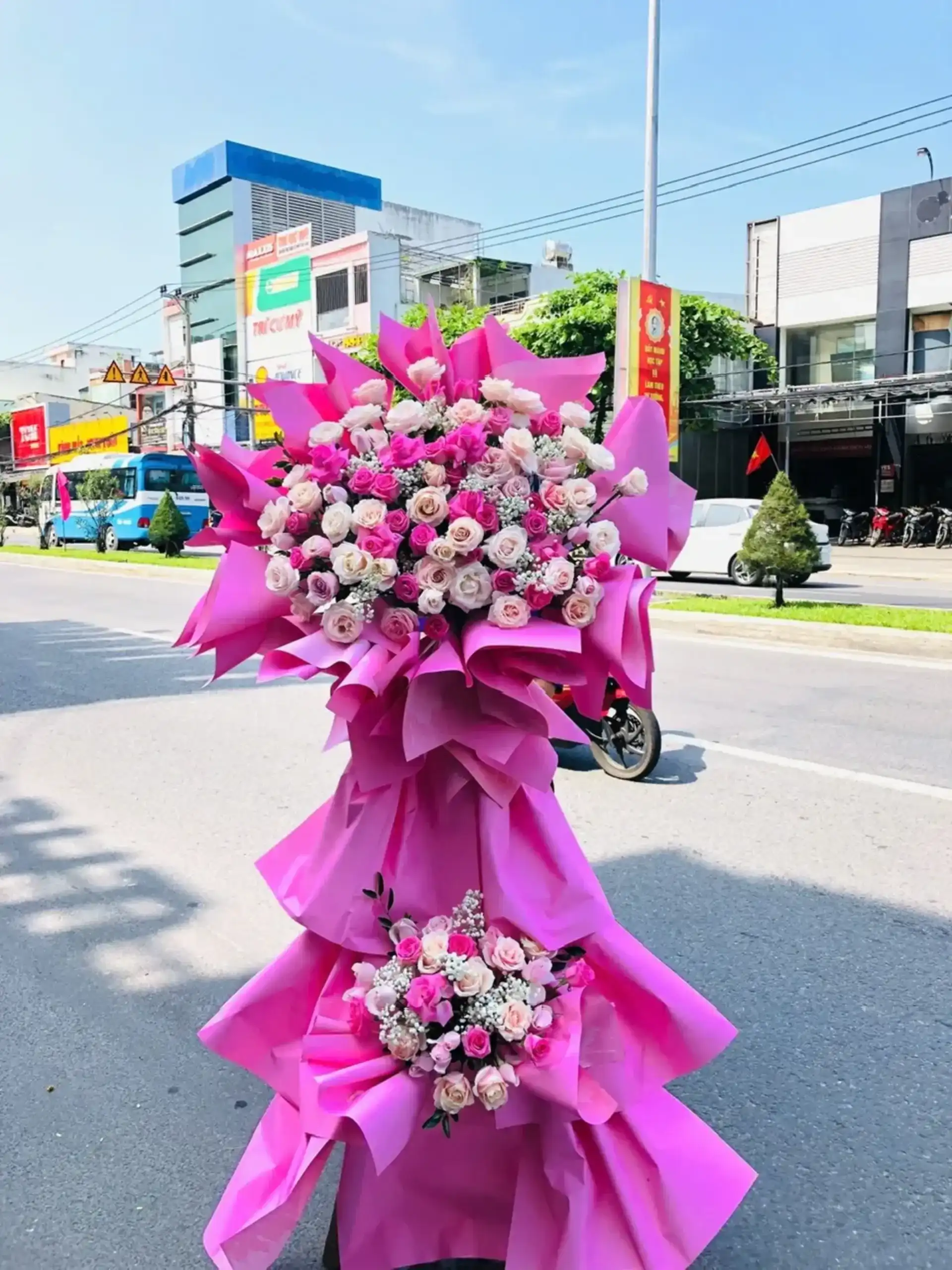 Kệ Hoa Chúc Mừng Tài Lộc Hưng Long - DVKT145 1 kê hoa chúc mừng tài lộc hưng long