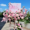 kệ hoa giá vẽ màu hồng Ngọt Ngào Khai Lộc