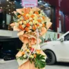 Kệ Hoa Hồng Cam Giấy Cam Đào – Nắng Mai Tỏa Sáng – DVKT303 2 kệ hoa hồng cam giấy cam đào Nắng Mai Tỏa Sáng
