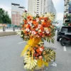 Kệ Hoa Khai Trương Màu Cam – Hoàng Kim Rạng Danh – DVKT243 2 kệ hoa khai trương màu cam Hoàng Kim Rạng Danh