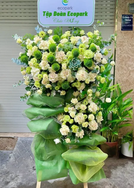 kệ hoa trắng xanh sen đá Thanh Tâm Bền Vững